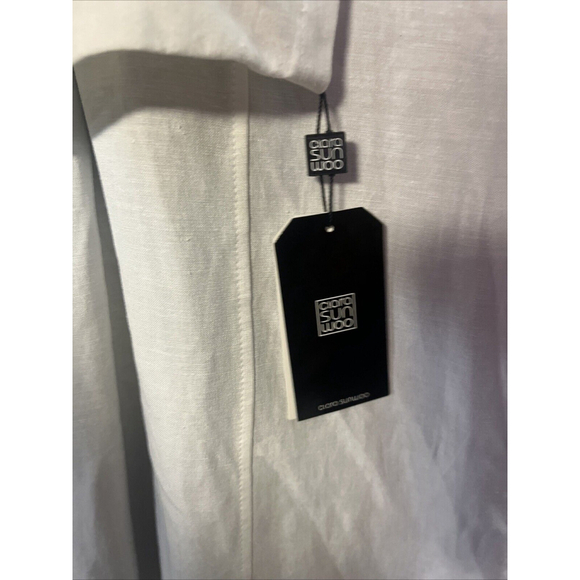 Linen Jacket In White BY Clara Sun Woo Size NWT - Picture 9 of 11